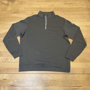 Peter Millar Mens Size Large Crown Sport 1/4 Zip Pullover Grey SAS Championship